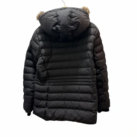 Tommy Hilfiger Women XXL Black Down Feathers Winter Puffer Jacket Faux Fur Hood - Picture 2 of 16
